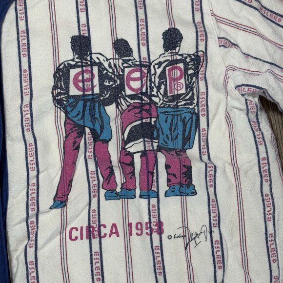 VTG 90s Esleep One Piece Jumpsuit Sleep wear Pajama Pit Crew Brooklyn Baseball - Picture 5 of 16